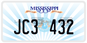 JC3432  license plate in MS