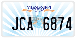 JCA6874  license plate in MS