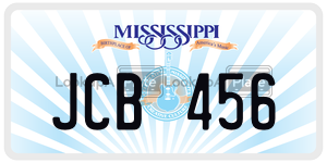 JCB456  license plate in MS