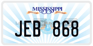 JEB868  license plate in MS