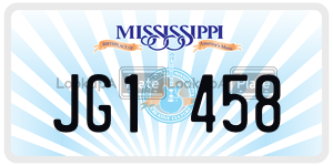 JG1458  license plate in MS