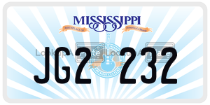 JG2232  license plate in MS