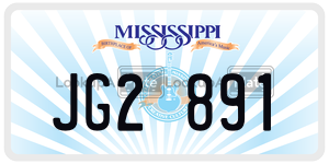 JG2891  license plate in MS