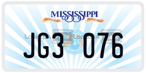 JG3076  license plate in MS