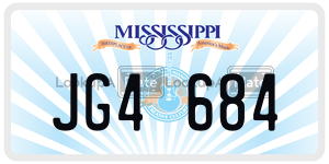 JG4684  license plate in MS