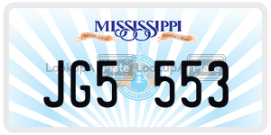 JG5553  license plate in MS