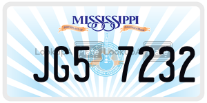 JG57232  license plate in MS