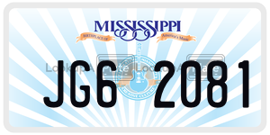 JG62081  license plate in MS