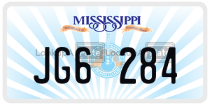 JG6284  license plate in MS