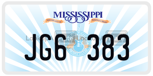 JG6383  license plate in MS