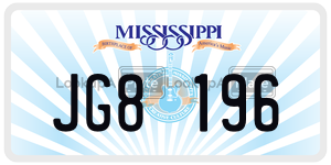 JG8196  license plate in MS