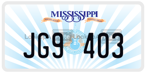 JG9403  license plate in MS