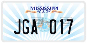 JGA017  license plate in MS