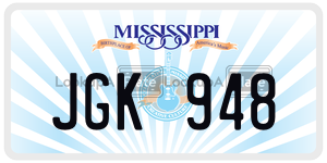 JGK948  license plate in MS