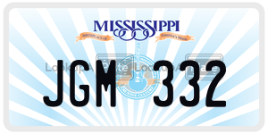 JGM332 license plate in Mississippi