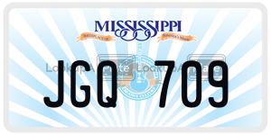 JGQ709  license plate in MS