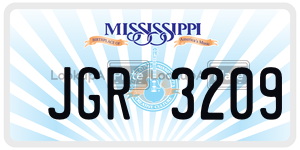 JGR3209  license plate in MS