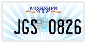JGS0826  license plate in MS