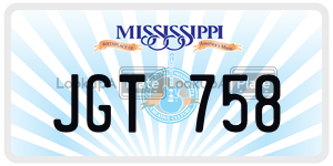JGT758 license plate in Mississippi