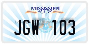 JGW103  license plate in MS