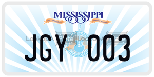JGY003  license plate in MS