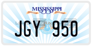 JGY950  license plate in MS