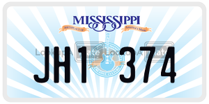 JH1374  license plate in MS