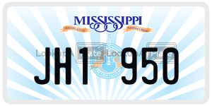 JH1950  license plate in MS