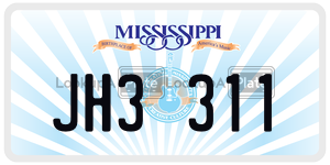 JH3311  license plate in MS