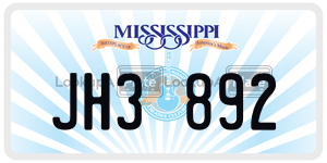 JH3892  license plate in MS