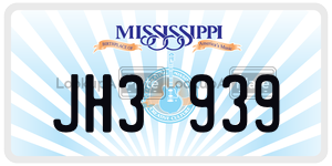 JH3939  license plate in MS