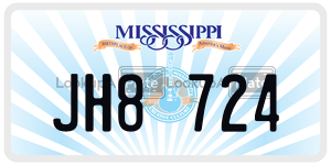 JH8724  license plate in MS