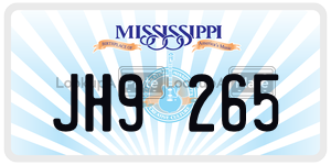 JH9265  license plate in MS