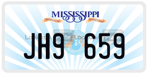 JH9659  license plate in MS
