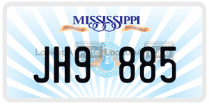 JH9885  license plate in MS