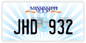 JHD932  license plate in MS