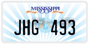 JHG493  license plate in MS