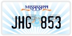 JHG853  license plate in MS