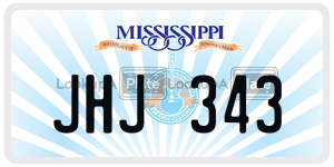 JHJ343  license plate in MS