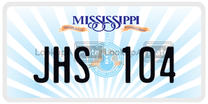 JHS104  license plate in MS