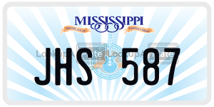 JHS587  license plate in MS