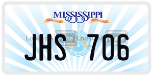 JHS706 license plate in Mississippi