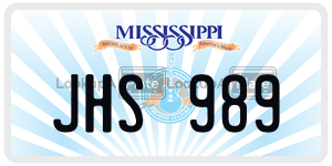 JHS989  license plate in MS