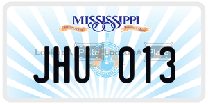 JHU013  license plate in MS
