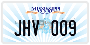 JHV009  license plate in MS