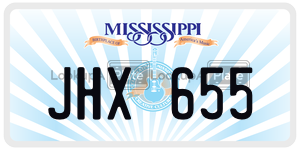 JHX655  license plate in MS