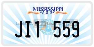 JI1559 license plate in Mississippi
