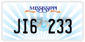 JI6233  license plate in MS
