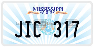 JIC317 license plate in Mississippi