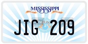 JIG209  license plate in MS